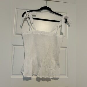 J.Crew factory, white tie top cropped shirt
